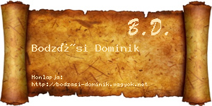 Bodzási Dominik névjegykártya